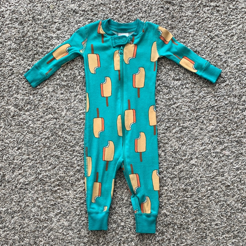 Hanna Andersson Teal Popsicle Print baby One Piece